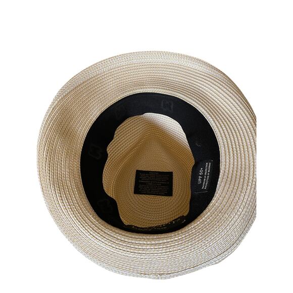 Erica Javits Fedora Straw Hat with Black Band UPF 50+ One Size - Picture 8 of 14